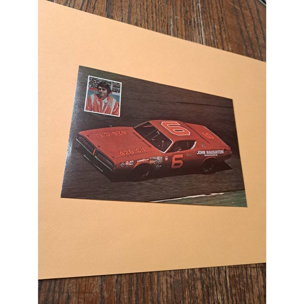 Vintage Dick Brooks NASCAR Postcard #6 Red Car STP Racing Pictorial 7x5